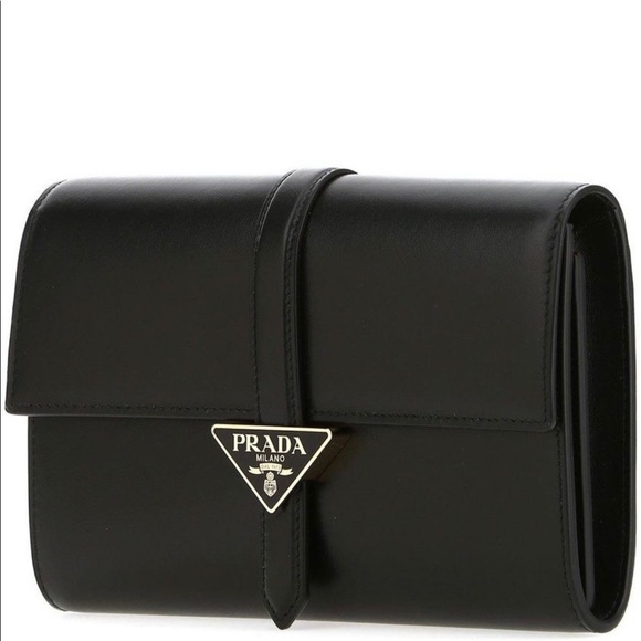 Black with Gold Trim Clutch.  Great size - Picture 2 of 7